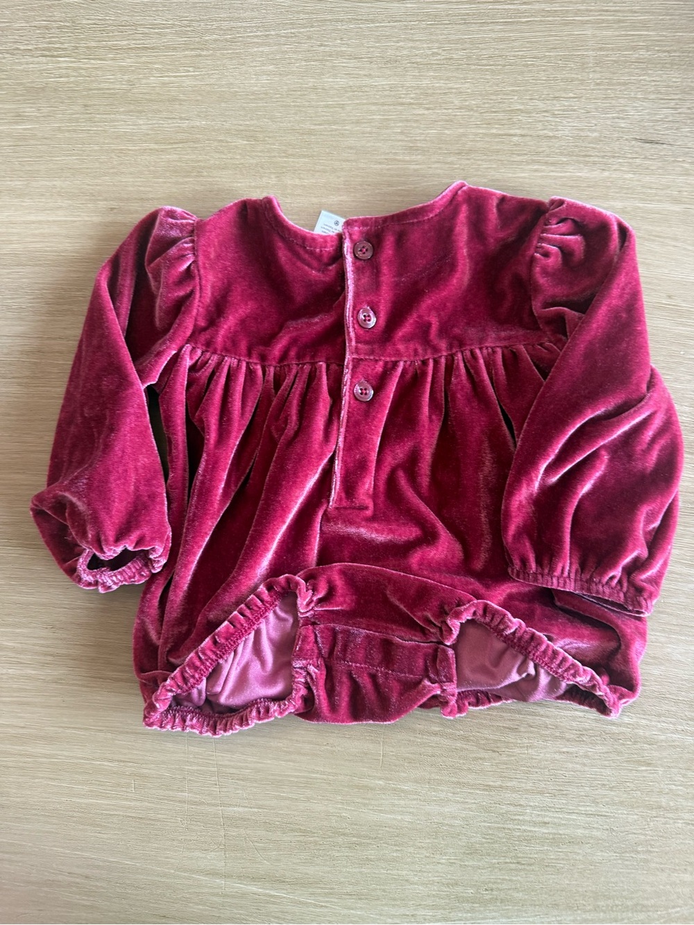 Carter's Plush Velvet Ruffle Bubble Romper in Raspberry - Picture 4 of 4